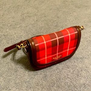 KATE SPADE. Crossbody plaid purse, 3 slit with zip opening, 1 open side on back